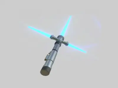 Star Wars Lightsaber Crossguard 02 Blue - SciFi Weapon Low-poly 3D model