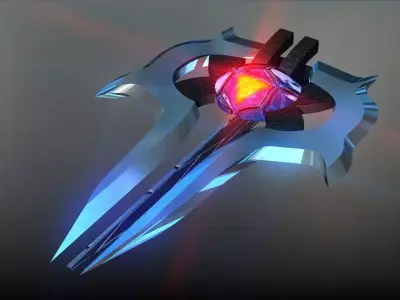 Space Spear Space Ship Low-poly 3D model