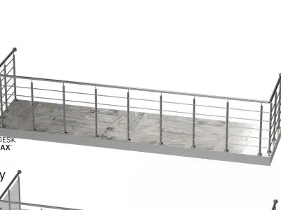 Balcony 4 pcs 3D model