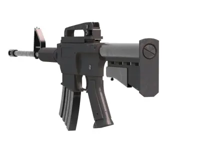 M4 Assault Rifle Low-poly 3D model