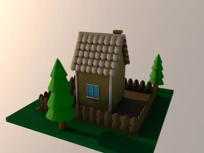 Cartoon house  3D model get