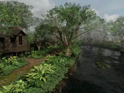 Village Scene 3D model