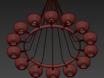 Callisto gold chandelier 3D model