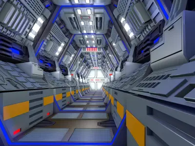 Sci Fi Corridor Station 3D model