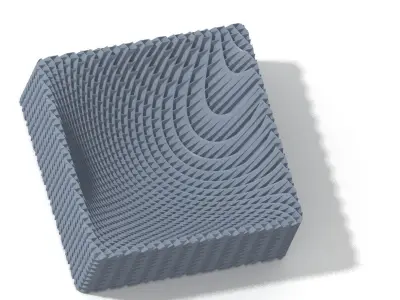 square plastic dish 3D print model