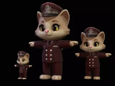 Cat6Pack3 Low-poly 3D model