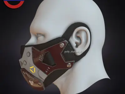 sci fi face mask v1 Low-poly 3D model
