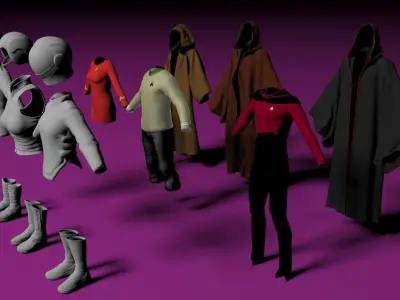 Science fiction outfits 3D model