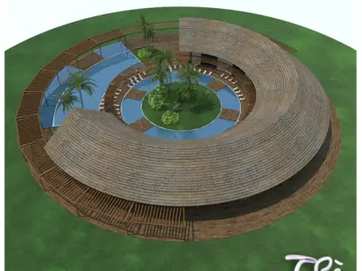 HOTEL RECEPTION TROPICAL RESORT 3D model