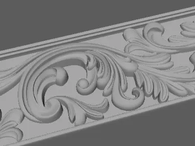 Decor for furniture carved baguette 3D model
