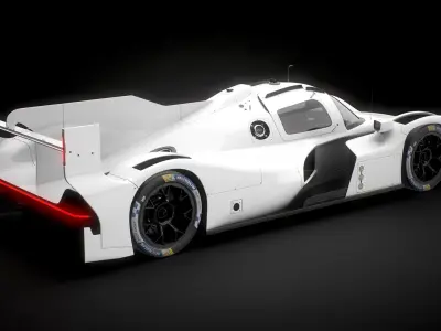 Porsche 963 LMDh Hypercar Season 2023 White Mockup 