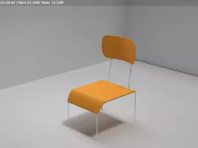 School Chair Realistic 3D Model Low-poly 3D model