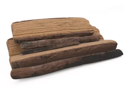 Wood stack cartoon 3D model