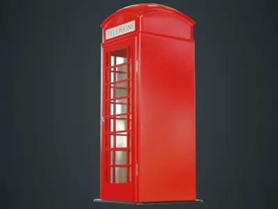 Phone Booth 1A Low-poly 3D model