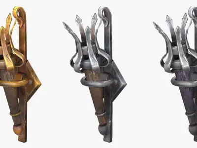 Torch Lighting Pack Low-poly 3D model