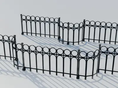 modular metal fence no 2 3D model