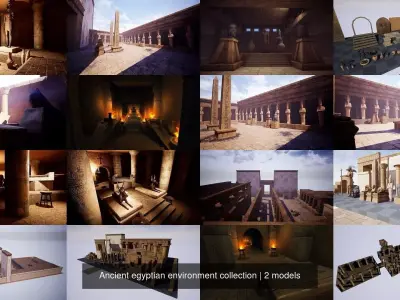 Ancient egyptian environment collection 3D Model Pack