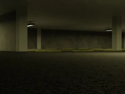 Indoor Parking Garage Low-poly 3D model