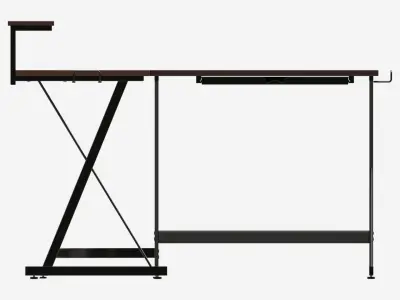 Desk with Monitor Stand Drawer 3D model
