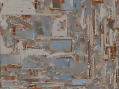 Destroyed Storefront Facade 3D Model Urban Ruin Low-poly 3D model