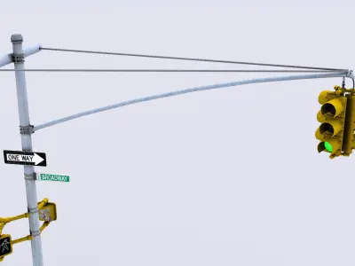 Traffic Lights Low-poly 3D model
