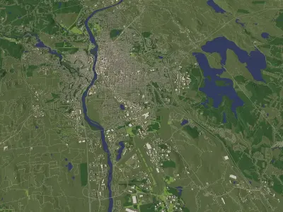 Manchester New Hampshire USA in 20 km x 20 km - city and urban 3D model