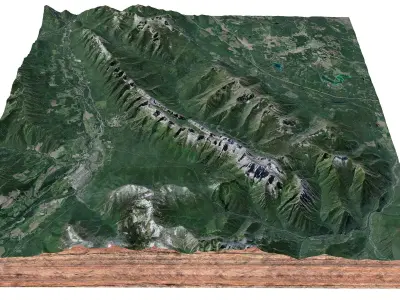 Lizard Mountain Range Canada 3D model