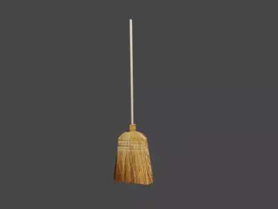 Straw Broom - Vassoura de Palha Low-poly 3D model