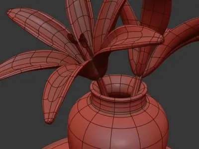 Flower Vase Low-poly 3D model