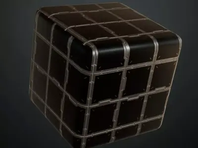 Dark Perforated Metal Slotted Vents PBR SEAMLESS Texture