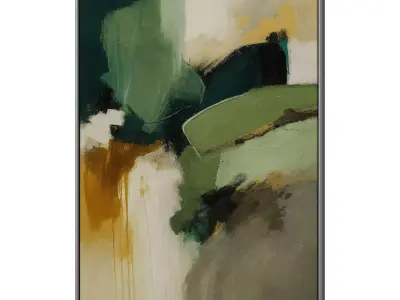 Set of 3 Abstract Paintings in Frames 3D model 147