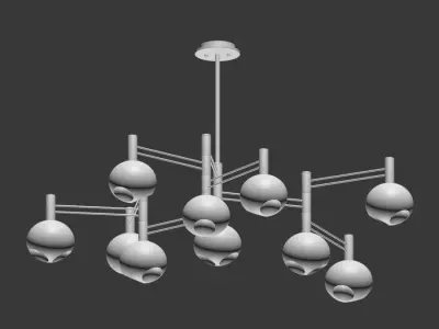 Temper Glass Chandelier Minimalist Style Lampatron 3D model
