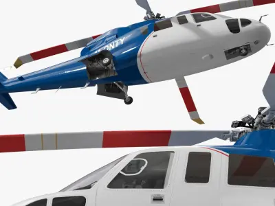  Sikorsky S-76 VIP Passenger Helicopter Blue White 