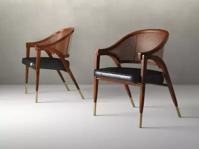 A Frame Rattan Chair 3D model