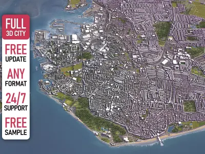 Portsmouth  Low-poly 3D model