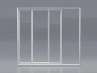 Aluminum Sliding Window 2 panels 220 x 210 mm 3D model