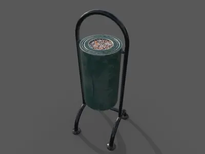 Bin Trash Box Rubbish Bin 3D model Low-poly 3D model