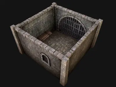 Medieval Prison Cell Low-poly 3D model