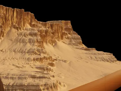 Sandy cliffs in the Desert 3d terrain model 3D model