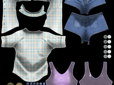 Teen Outfit Low-poly 3D model