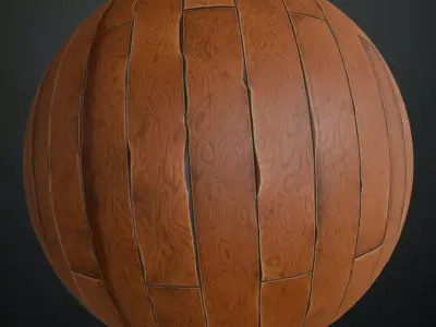 Rustic Stylized Curved Wood Planks PBR Seamless Texture