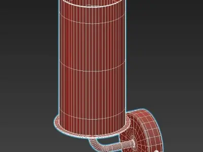 licia chrome wall light with glass shade 3D model