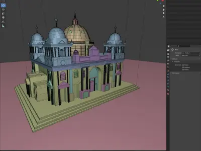 Cathedral from Berlin Germany Low-poly 3D model
