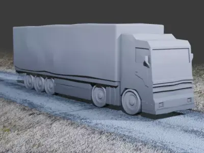 Modern Truck Low-poly 3D model