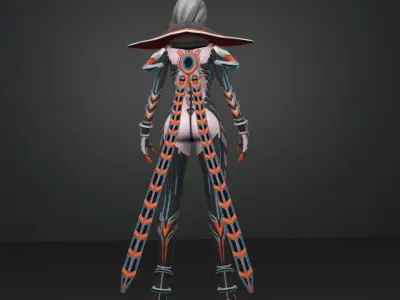 cyber girl w 3D model