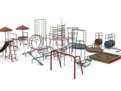 Old playground Low-poly 3D model purchase