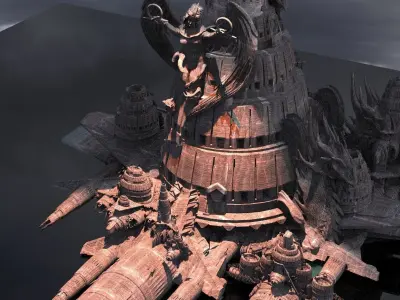 Dark Gods Lilith Full Temple Ships kit bash 2 3D model