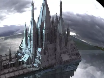 Huge Winter mansion Kit bash 3D model