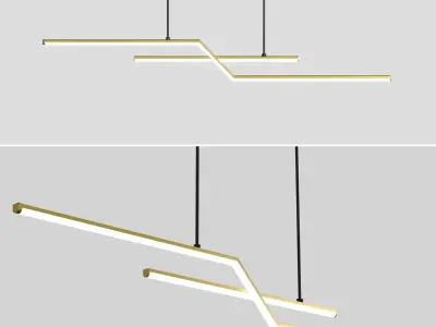 LED Pendant Light Kitchen Island Light Modern Black Gold Low-poly 3D model