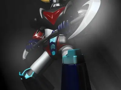 Grendizer Rigged and Animated Low-poly 3D model